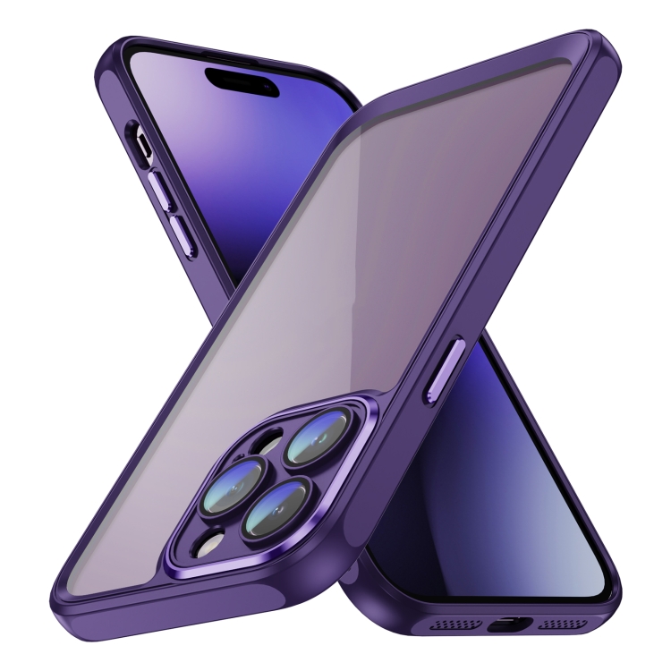 

For iPhone 14 Pro Max PC + TPU Phone Case with Lens Film(Dark Purple)