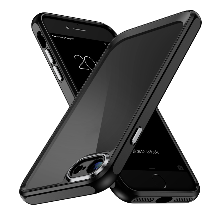 

For iPhone SE 2022 / SE 2020 / 8 / 7 PC + TPU Phone Case with Lens Film(Black)