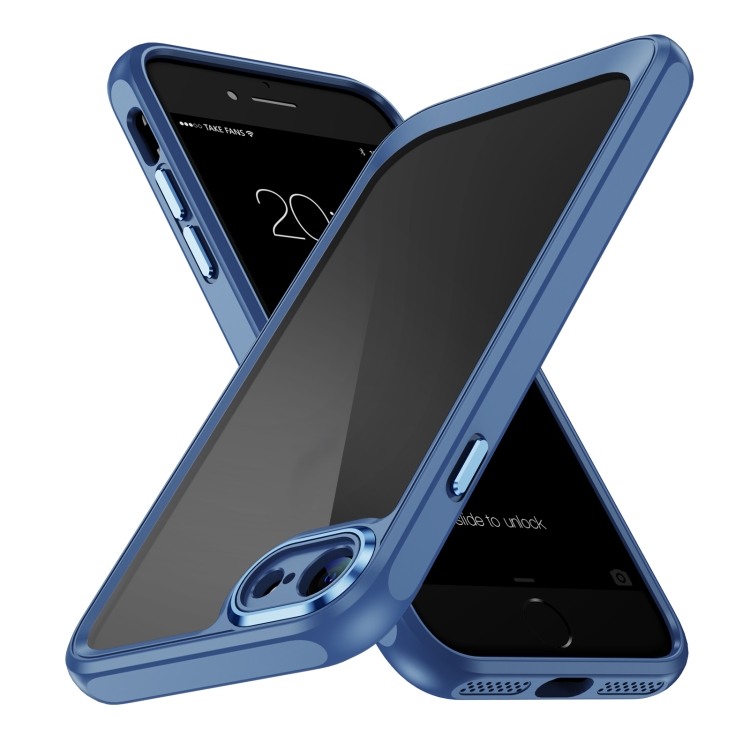 

For iPhone SE 2022 / SE 2020 / 8 / 7 PC + TPU Phone Case with Lens Film(Blue)