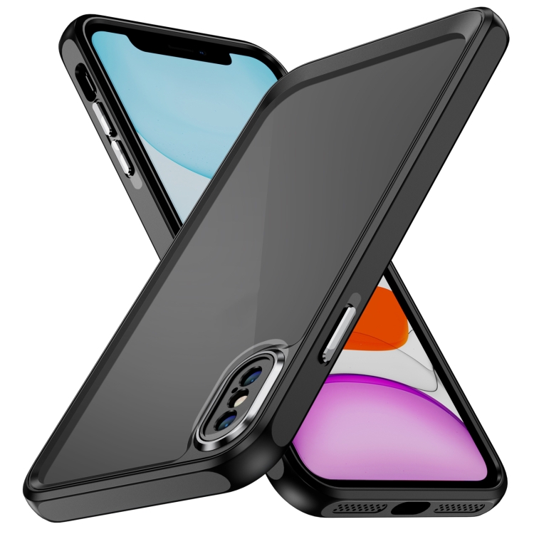 

For iPhone XS Max PC + TPU Phone Case with Lens Film(Black)