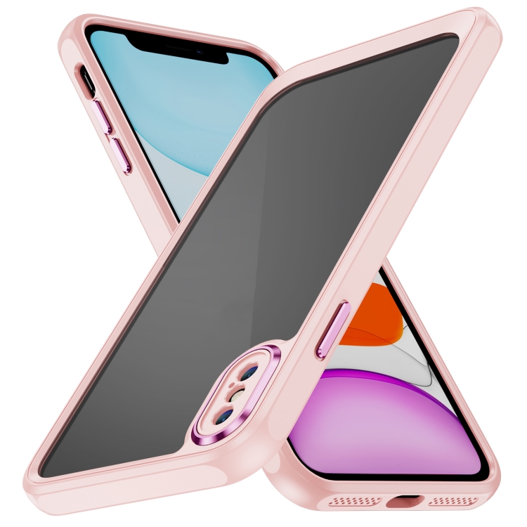 

For iPhone XS / X PC + TPU Phone Case with Lens Film(Apricot)