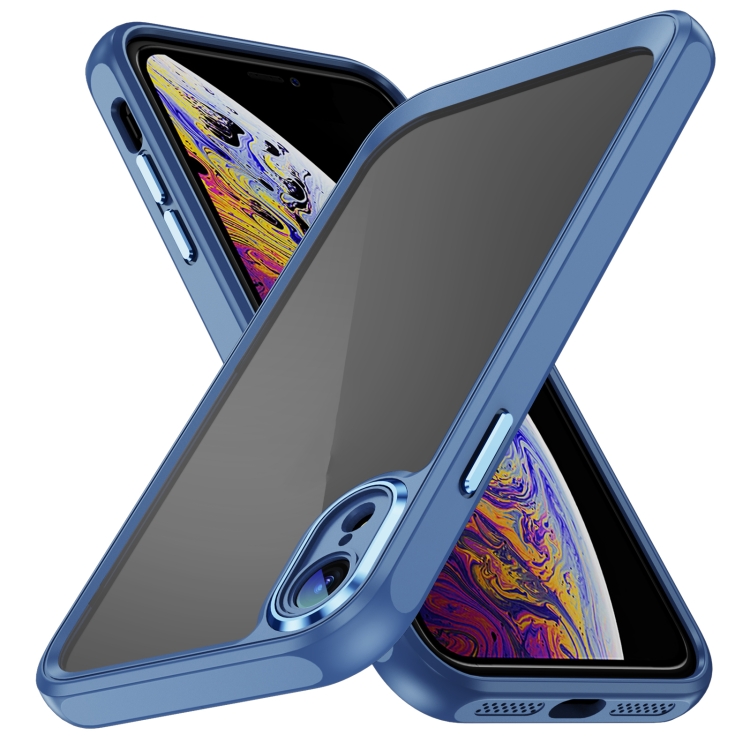 

For iPhone XR PC + TPU Phone Case with Lens Film(Blue)