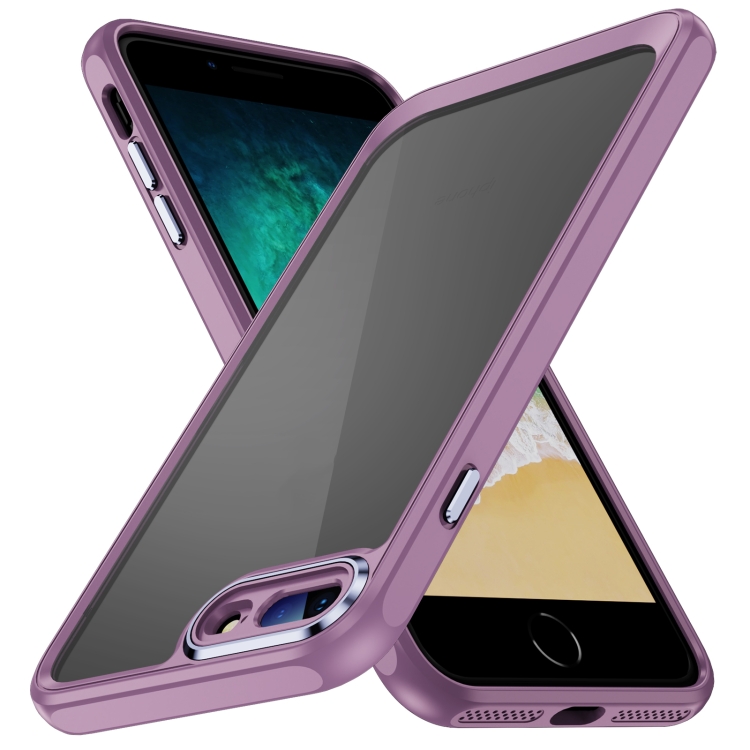 

For iPhone 8 Plus / 7 Plus PC + TPU Phone Case with Lens Film(Light Purple)