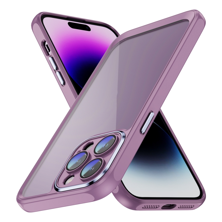 

For iPhone 15 Pro PC + TPU Phone Case with Lens Film(Light Purple)