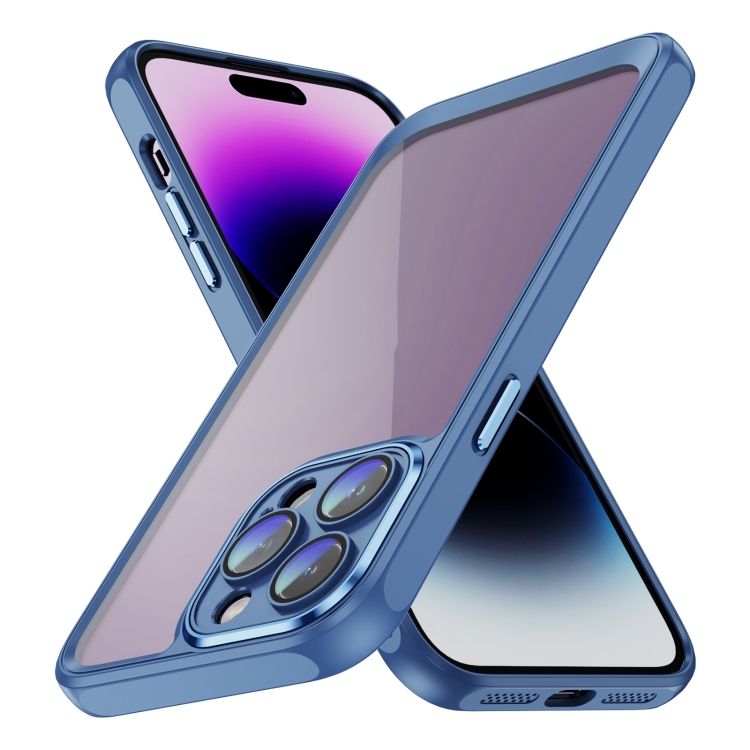 

For iPhone 15 Pro PC + TPU Phone Case with Lens Film(Blue)
