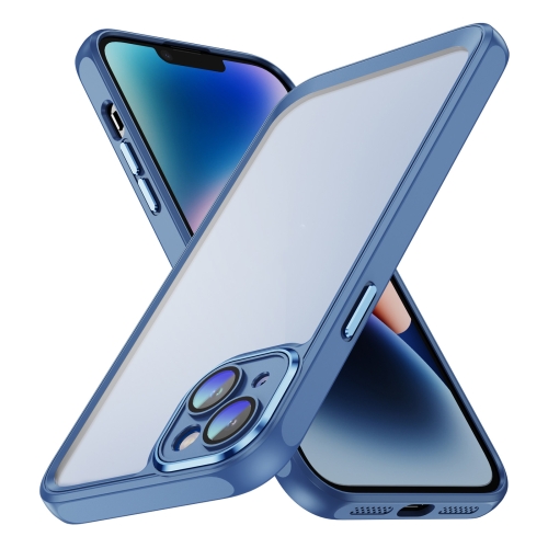 

For iPhone 15 PC + TPU Phone Case with Lens Film(Blue)