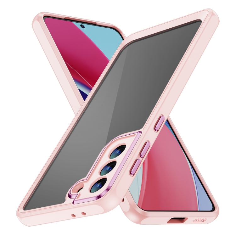 

For Samsung Galaxy S21 5G PC + TPU Phone Case with Lens Film(Apricot)