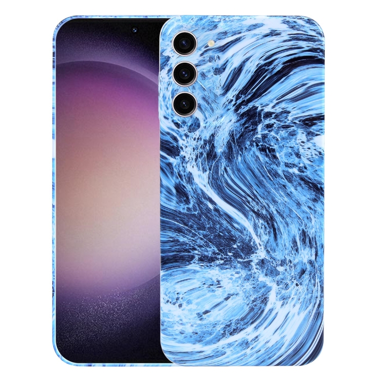 

For Samsung Galaxy S23 5G Marble Pattern Phone Case(Navy Blue White)