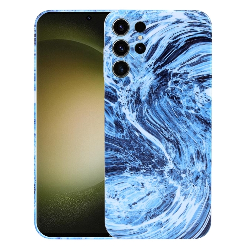 

For Samsung Galaxy S23 Ultra 5G Marble Pattern Phone Case(Navy Blue White)