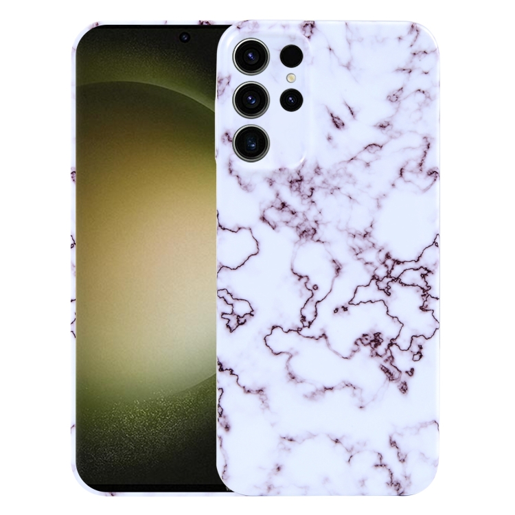 

For Samsung Galaxy S23 Ultra 5G Marble Pattern Phone Case(Red White)