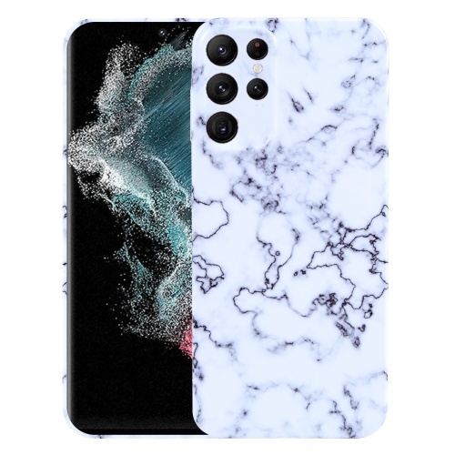 

For Samsung Galaxy S22 Ultra 5G Marble Pattern Phone Case(Green White)