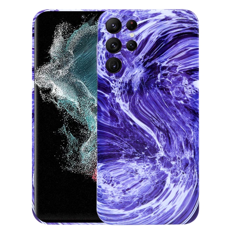 

For Samsung Galaxy S22 Ultra 5G Marble Pattern Phone Case(Purple White)