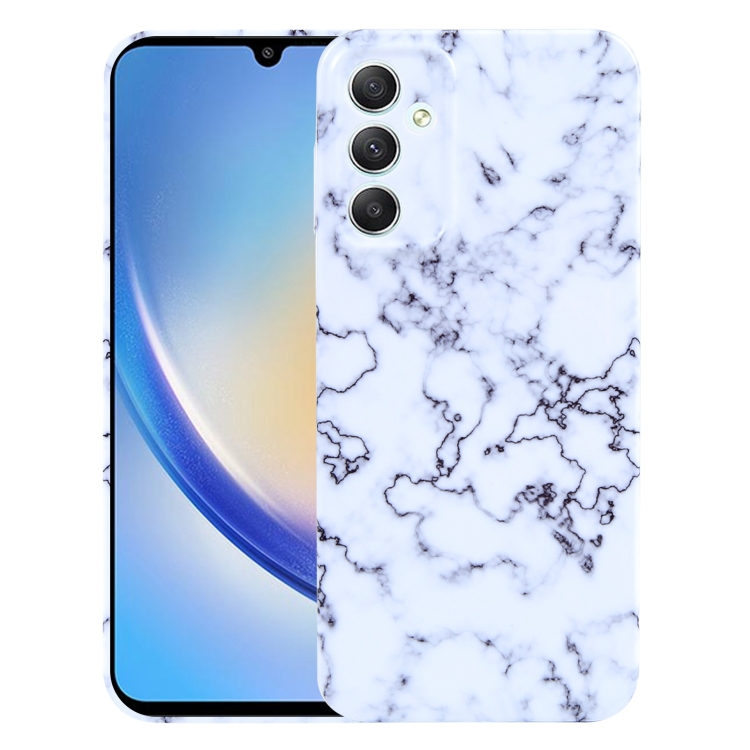 

For Samsung Galaxy A34 Marble Pattern Phone Case(Green White)