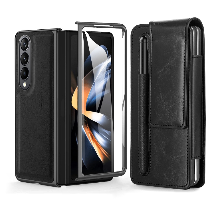 

For Samsung Galaxy Z Fold4 Retro Thinking Series PC Shockproof Phone Case(Black)