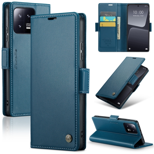 

For Xiaomi 13 CaseMe 023 Butterfly Buckle Litchi Texture RFID Anti-theft Leather Phone Case(Blue)