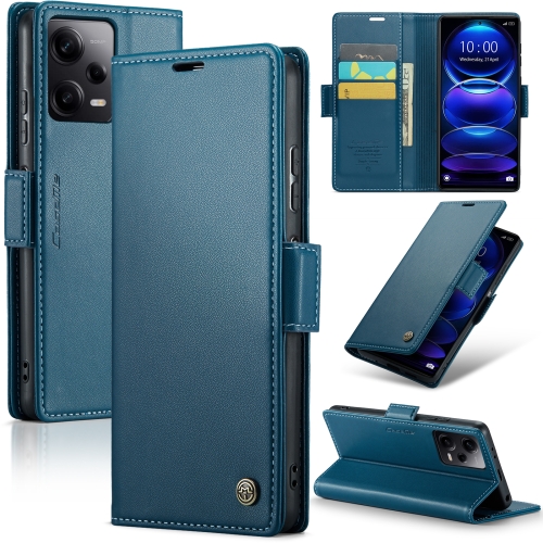 

For Xiaomi Poco X5 Pro 5G CaseMe 023 Butterfly Buckle Litchi Texture RFID Anti-theft Leather Phone Case(Blue)