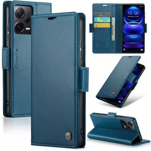 

For Xiaomi Redmi Note 12 Pro+ 5G Global CaseMe 023 Butterfly Buckle Litchi Texture RFID Anti-theft Leather Phone Case(Blue)