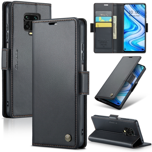 

For Xiaomi Redmi Note 9S/Note 9 Pro/Note 9 Pro Max CaseMe 023 Butterfly Buckle Litchi Texture RFID Anti-theft Leather Phone Case(Black)