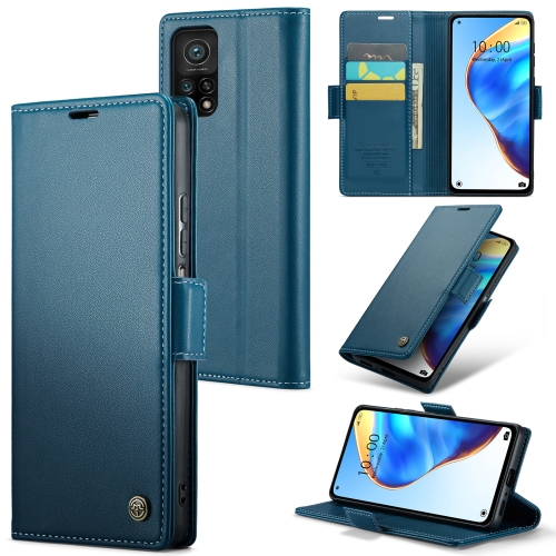 

For Xiaomi Mi 10T 5G／10T Pro 5G CaseMe 023 Butterfly Buckle Litchi Texture RFID Anti-theft Leather Phone Case(Blue)