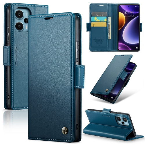 

For Xiaomi Poco F5 5G/Redmi Note 12 Turbo 5G CaseMe 023 Butterfly Buckle Litchi Texture RFID Anti-theft Leather Phone Case(Blue)