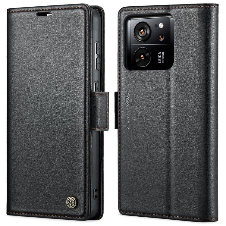 

For Xiaomi 13T/13T Pro CaseMe 023 Butterfly Buckle Litchi Texture RFID Anti-theft Leather Phone Case(Black)