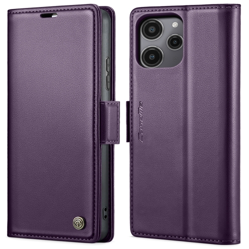 

For Xiaomi Redmi 12 4G／12 5G／Note 12R／POCO M6 Pro 5G CaseMe 023 Butterfly Buckle Litchi Texture RFID Anti-theft Leather Phone Case(Pearly Purple)