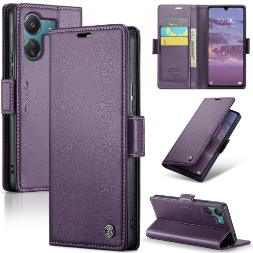 

For Xiaomi Redmi 13C 4G / 13C 5G CaseMe 023 Butterfly Buckle Litchi Texture RFID Anti-theft Leather Phone Case(Pearly Purple)