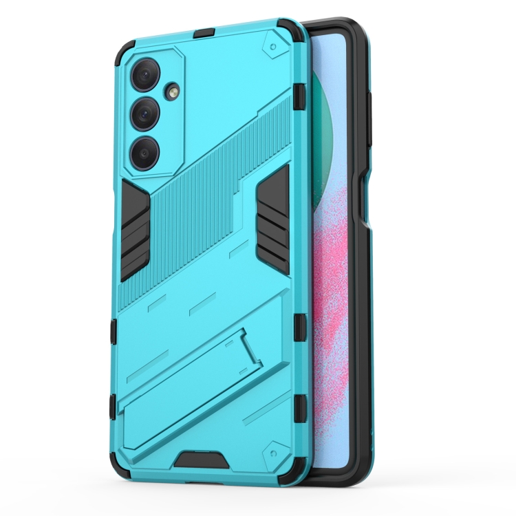 

For Samsung Galaxy M54 5G Punk Armor 2 in 1 PC + TPU Phone Case with Holder(Blue)