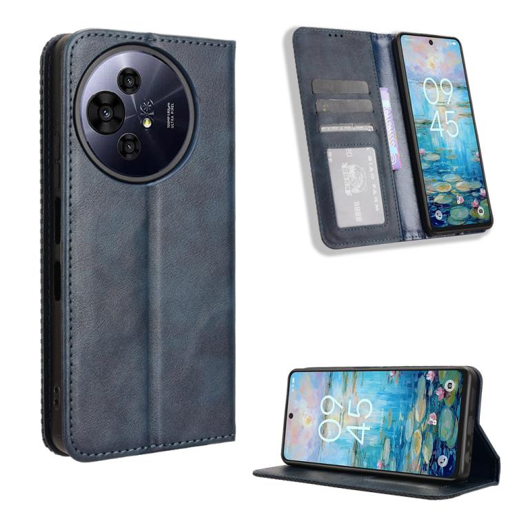 

For TCL 50 NxtPaper 5G / 50 Pro NxtPaper 5G Magnetic Buckle Retro Texture Leather Phone Case(Blue)