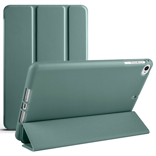 

For iPad 9.7 2018 / 2017 / Air 2 / Air 3-folding TPU Horizontal Flip Leather Tablet Case with Holder(Deep Green)