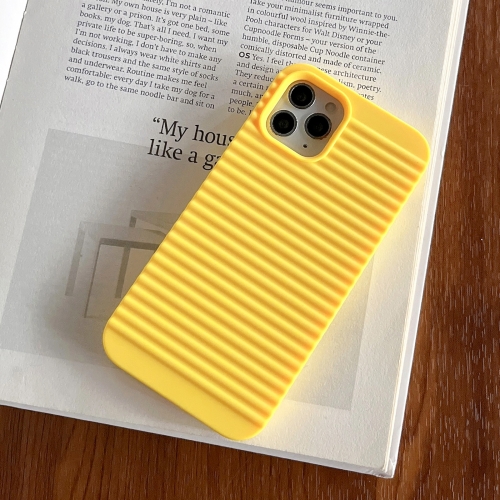 For iPhone 14 Pro Stripe Pattern Cooling TPU Phone Case(Yellow)