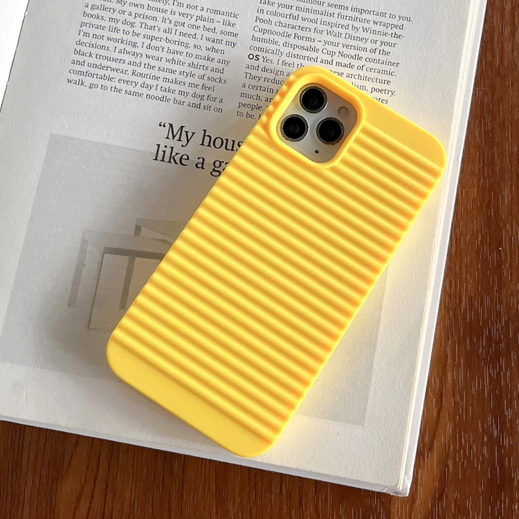 

For iPhone 12 Stripe Pattern Cooling TPU Phone Case(Yellow)