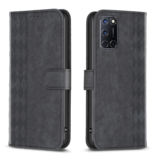 

For Samsung Galaxy A72 4G/5G Plaid Embossed Leather Phone Case(Black)