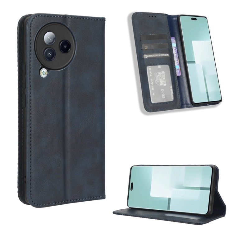 

For Xiaomi Civi 3 Magnetic Buckle Retro Texture Leather Phone Case(Blue)
