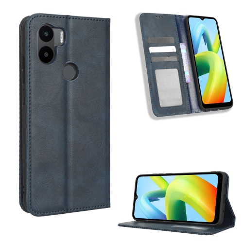 

For Xiaomi Redmi A2+ / A1+ Magnetic Buckle Retro Texture Leather Phone Case(Blue)