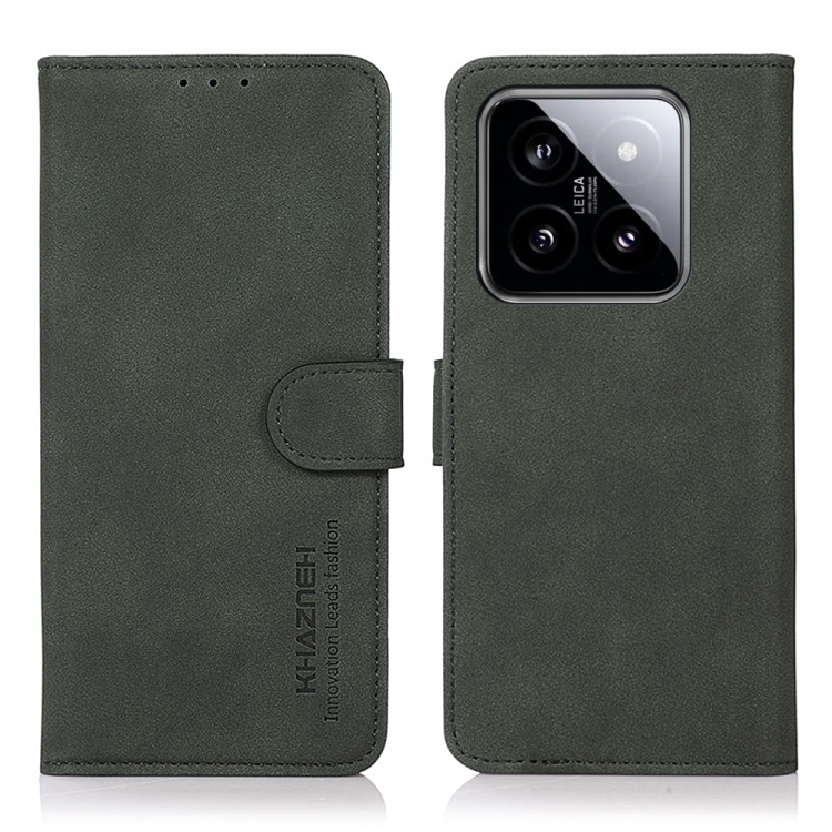 

For Xiaomi 14 KHAZNEH Matte Texture Leather Phone Case(Green)