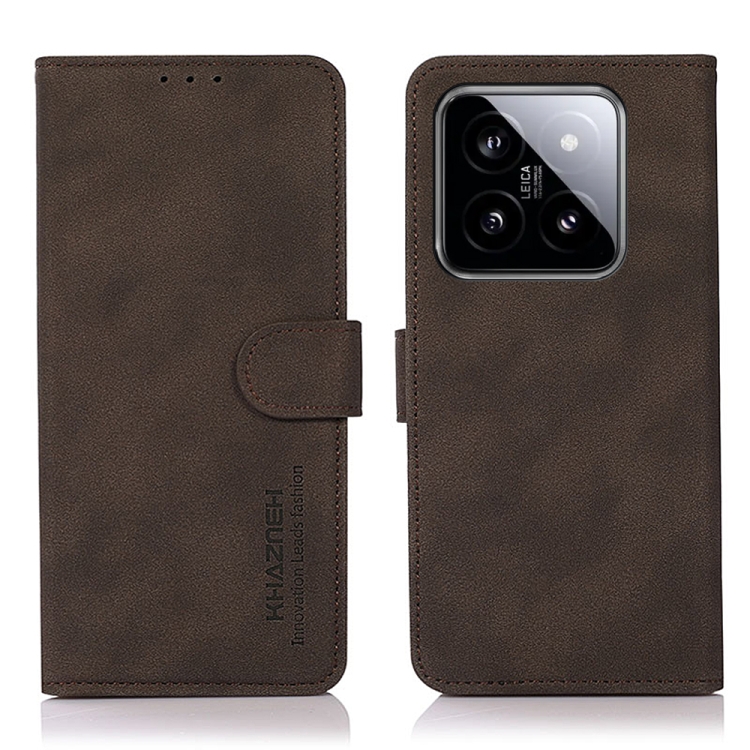 

For Xiaomi 14 KHAZNEH Matte Texture Leather Phone Case(Brown)