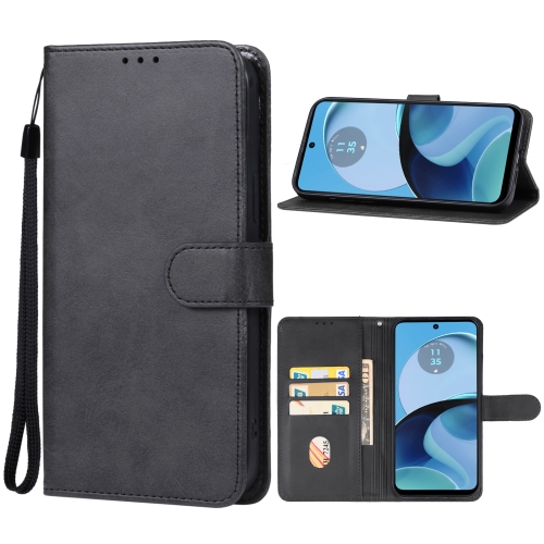

For Motorola Moto G54 Leather Phone Case(Black)