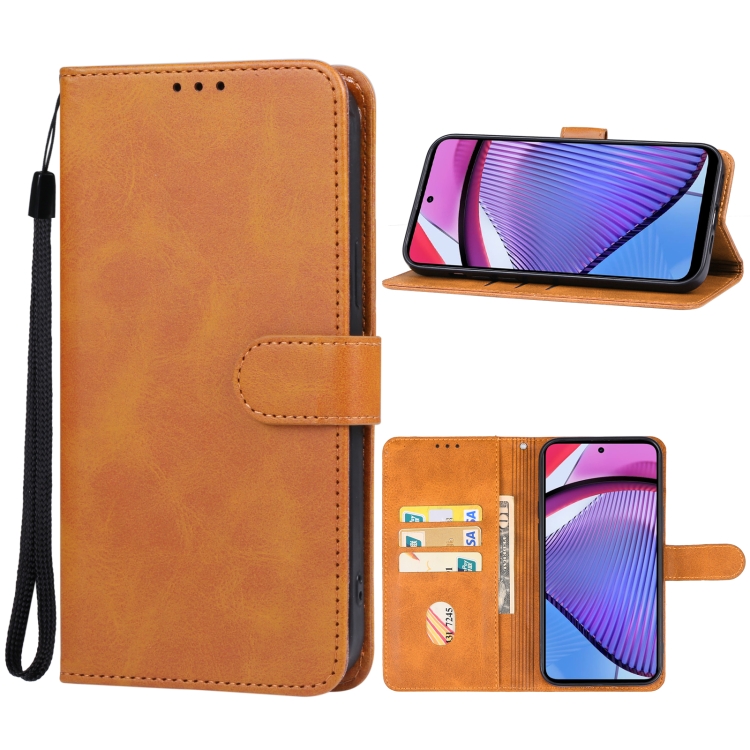 

For Motorola Moto G Power 5G 2024 Leather Phone Case(Brown)