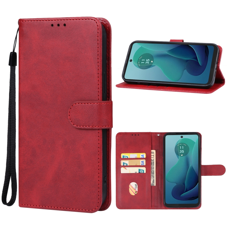 

For Motorola Moto G 5G 2024 Leather Phone Case(Red)