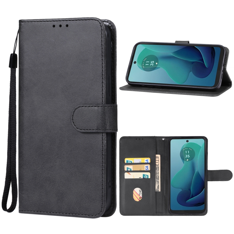 

For Motorola Moto G 5G 2024 Leather Phone Case(Black)