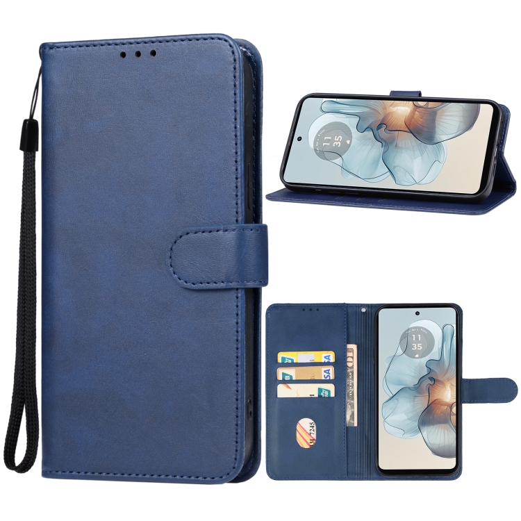 

For Motorola Moto G24 Power Leather Phone Case(Blue)