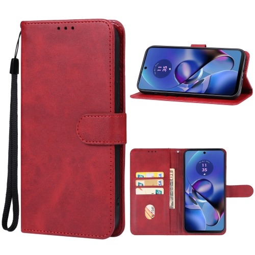 

For Motorola Moto G64 5G Leather Phone Case(Red)