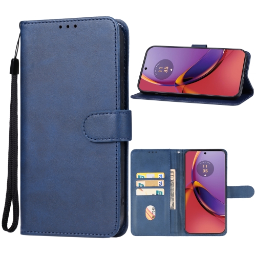 

For Motorola Moto G85 Leather Phone Case(Blue)
