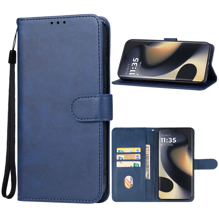 

For Motorola Edge 2024 Leather Phone Case(Blue)