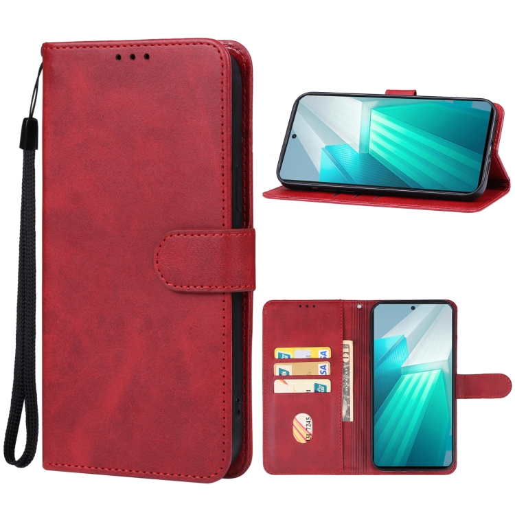 

For vivo iQOO Neo8 / Neo8 Pro Leather Phone Case(Red)