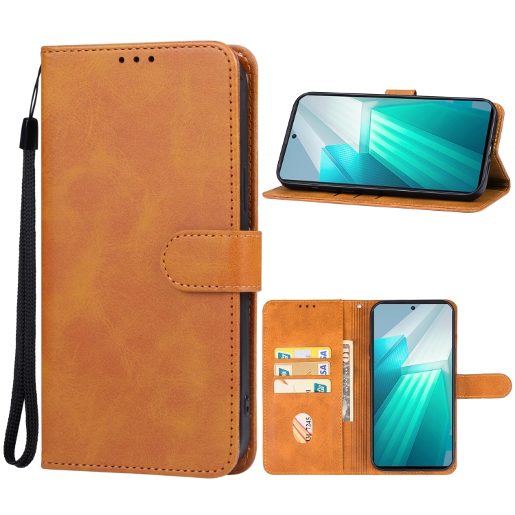 

For vivo iQOO Neo8 / Neo8 Pro Leather Phone Case(Brown)