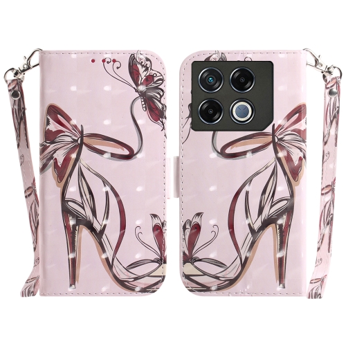 

For Infinix GT 20 Pro 3D Colored Horizontal Flip Leather Phone Case(Butterfly High-heeled)