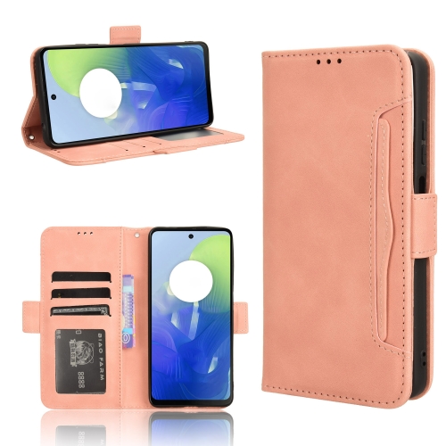 

For Motorola Moto G04 / G24 Skin Feel Calf Texture Card Slots Leather Phone Case(Pink)