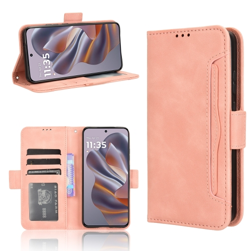 

For Motorola Moto S50 5G / Edge 50 Neo Skin Feel Calf Texture Card Slots Leather Phone Case(Pink)